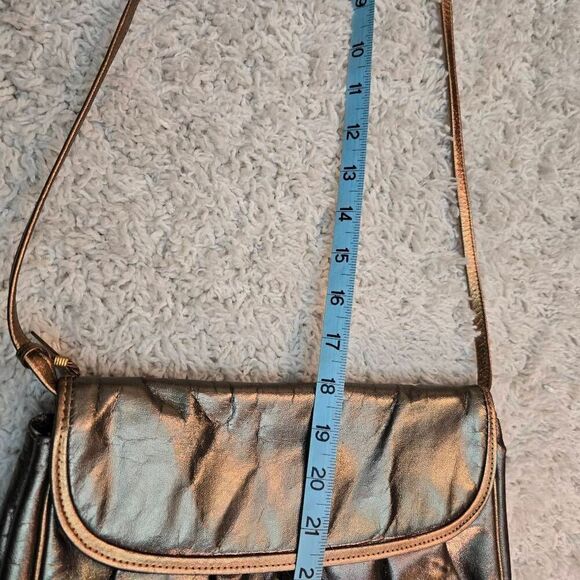 Vintage 90s Liz Claiborne Metallic Bronze Purse - Picture 7 of 9